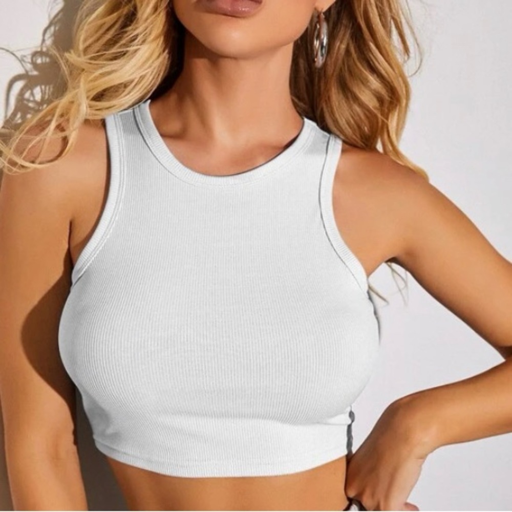 Solid Rib-Knit Crop Top